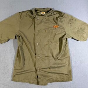 VTG Cracker Barrel‎ Old Country Store Chef Coat Restaurant Uniform Green Large